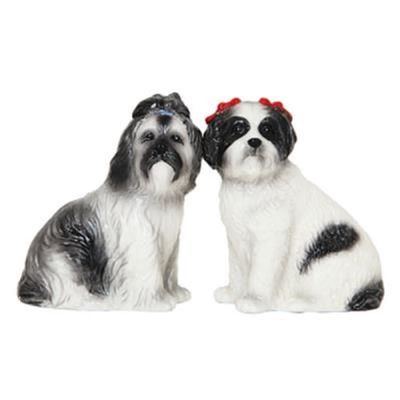 Cute Shih Tzu Puppies Ceramic Magnetic Salt Pepper Shakers Home Kitchen Decor