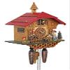 Trenkle Quartz Cuckoo Clock Black Forest House with Moving Black Forest Woman and Mill Wheel, with Music TU 4215 QM view 2