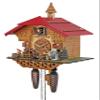 Trenkle Quartz Cuckoo Clock Black Forest House with Moving Black Forest Woman and Mill Wheel, with Music TU 4215 QM view 3