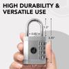 Padlock 4 Digit Combination Lock - for Gym School Locker, Outdoor Gate, Shed, Fence, and Storage - Weatherproof Metal - Keyless, Easy to Set, Resettable - Silver view 4