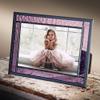 Purple Stained Glass Picture Frame for Home Dcor Office Desk Table Top 4x6 Photo Horizontal Vertical Easel Back Series J Devlin view 2