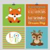 Woodland Animals Chevron Nursery Art Print Set of 4 - Fox, Deer, Love, Discover, Dream Big - Multiple Sizes view 1
