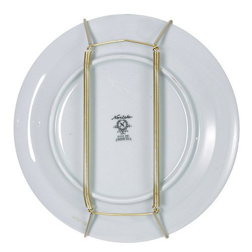Rocky Mountain Goods Plate Hanger for Wall and Mounting Hardware - Fits Decorative Plates and platters - Heavy Duty Polished Brass - Vinyl Non Scratch Hooks - Includes Wall Mount kit (11" - 18")