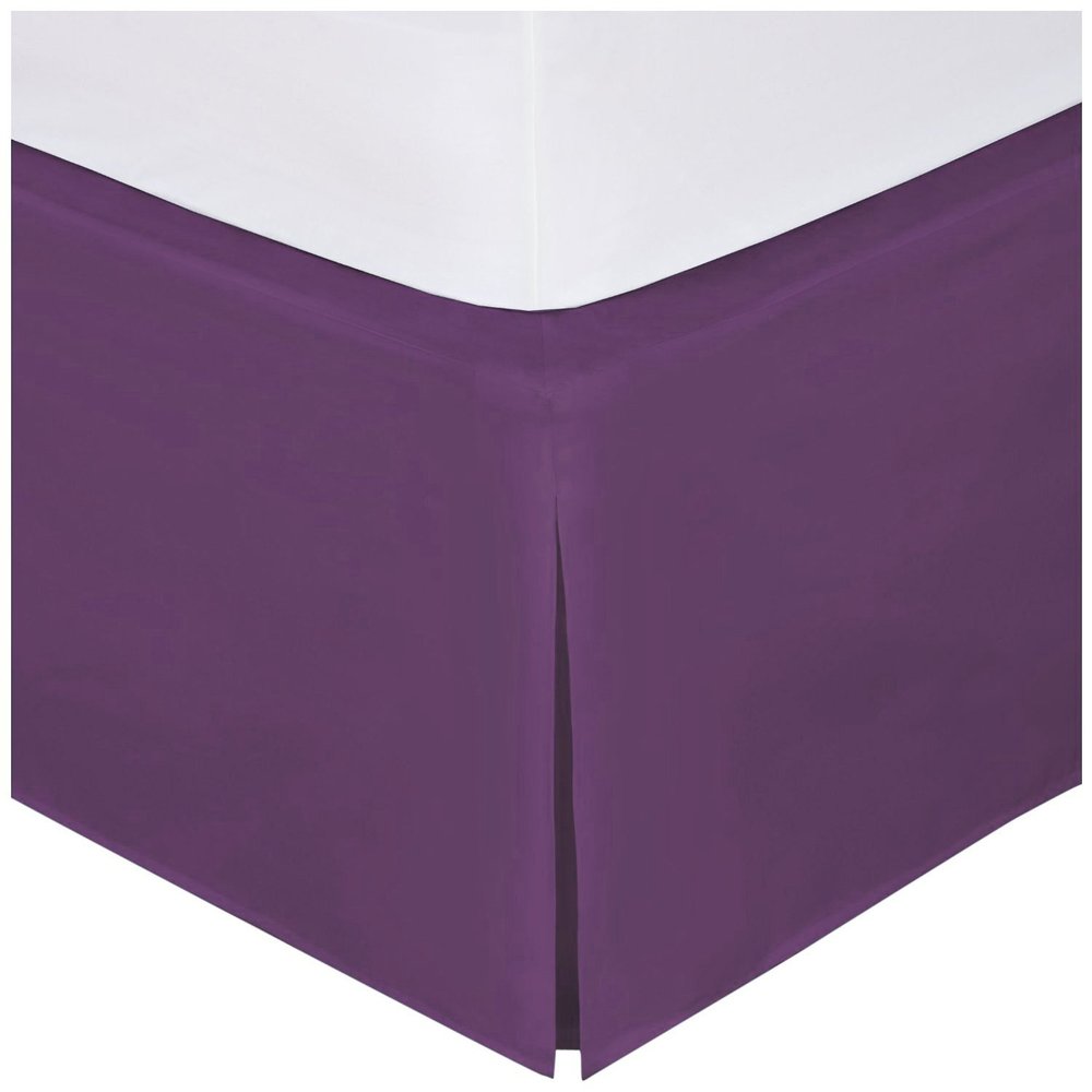 Fancy Collection Easy Care Tailored Microfiber 14-inch Bed Skirt Solid (Full, Purple) New