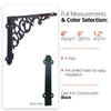 NACH Decorative Shelf Brackets, 4 Pack of 6 x 1.3 x 6 inch, Black Cast Iron Shelf Support Bracket - Metal Shelf Brackets for Wall - Victorian Shelf Bracket view 2