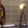 collectiblesBuy Vintage Model Small Searchlight Wooden Antique Tripod Style Lamps LED Spotlights Desktop Lamp Home & Office Decor view 2