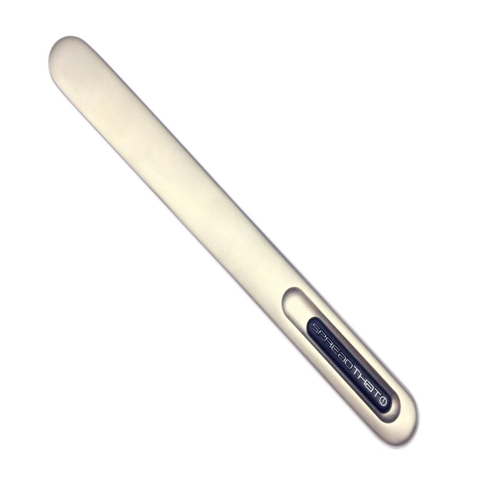 SpreadTHAT! Serrated Warming Butter Knife, Copper, Black