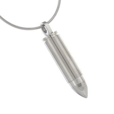 Silverlight Urns Bullet Cremation Jewelry Pendant, Stainless Steel Jewelry, Cremation Jewelry for Ashes