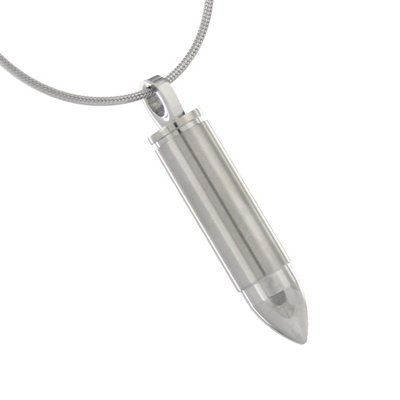 Silverlight Urns Bullet Cremation Jewelry Pendant, Stainless Steel Jewelry, Cremation Jewelry for Ashes