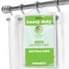 Clean Healthy Living Heavy Duty PEVA Clear Shower Curtain Liner with Magnets & Suction Cups - 70 X 71 in. Long view 1