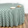 BalsaCircle 108-Inch Green Round Gingham Checkered Polyester Tablecloth Table Linens Wedding Party Events Decorations Catering view 2