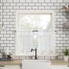 No. 918 Alison Floral Lace Sheer Rod Pocket Kitchen Curtain Tier Pair, 58" x 24", White view 1