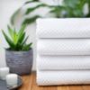 COTTON CRAFT- Euro Spa Set of 4 Luxury Waffle Weave Bath Towels, Oversized Pure Ringspun Cotton, 30 inch x 56 inch, White view 4