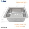 GSW FS-BSI Drop-in Stainless Steel Floor Sink Basket, 8- x 8- x 3"- Perfect for Restaurant, Bar, Buffet view 2
