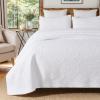 Brandream Luxury White Quilt Set Queen Size 100% Cotton Quilts Boho Medallion Matelasse Coverlet Set 3 Piece view 1
