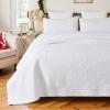 Brandream Luxury White Quilt Set Queen Size 100% Cotton Quilts Boho Medallion Matelasse Coverlet Set 3 Piece view 3