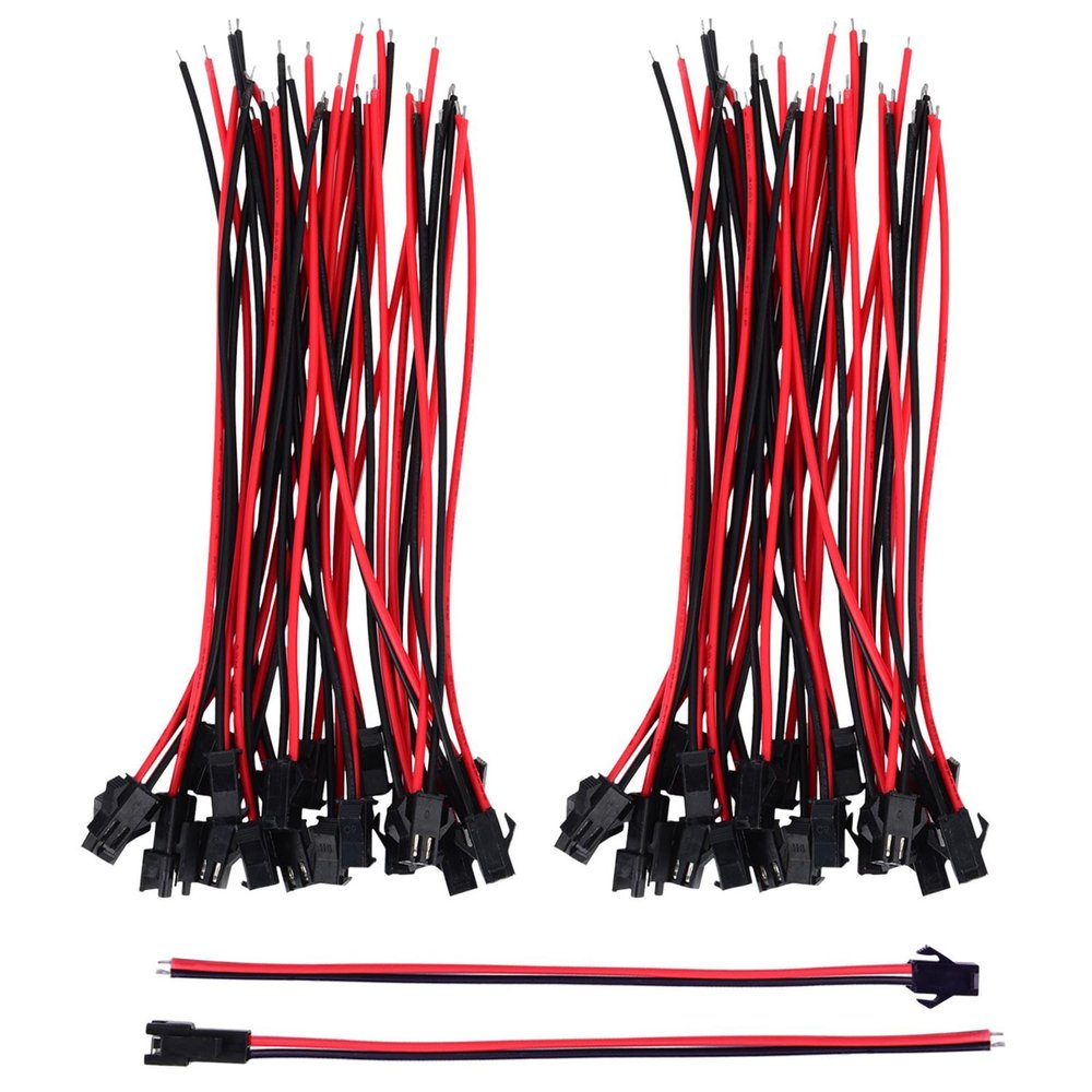 22 AWG 2 Pin Plug Male and Female Connector Adapter with 135 mm Electrical Cable Wire for LED Light, 20 Pairs