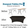 Banquet Tables Pro 8 Ft Black Stretch Tight Fit Spandex Rectangular Folding Tablecover for 30Wx96Lx30H Folding Patio Tables, Banquet,Party view 2