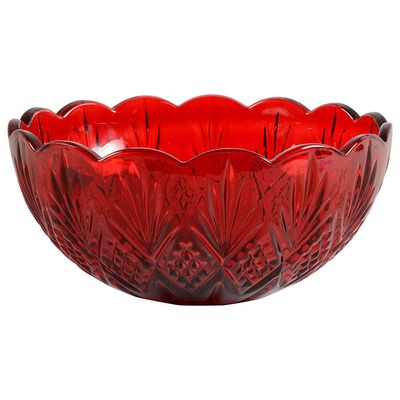 Godinger Serving Bowl, Glass Bowl, Festive Bowl for Salads, Fruits & Centerpieces, Dublin Collection, 6.5in