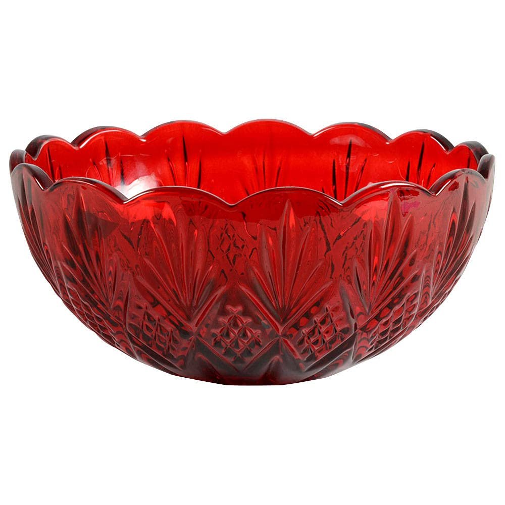 Godinger Serving Bowl, Glass Bowl, Festive Bowl for Salads, Fruits & Centerpieces, Dublin Collection, 6.5in