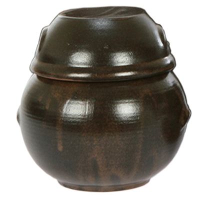 29.75ounce(5.82inches,880cc) Korean Traditional Table Earthenware Compact Size Pottery Pot Jar Hangari with Lid