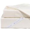 DreamFit DreamComfort Microfiber StaDry Technology Cooling Bed Sheets with Elastic Corner Straps for Extra Deep Pocket up to 20 inch Crafted in USA Twin XL Sheet Set Ivory view 1