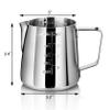 New Star Foodservice 28805 Commercial Grade Stainless Steel 18/8 Frothing Pitcher, 12-Ounce with Measurement Scale view 2