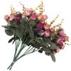 Duovlo 7 Branch 21 Mini Rose Heads Artificial Flowers Bouquet Wedding Home Office Decor,Pack of 4 (Rose Red) view 3