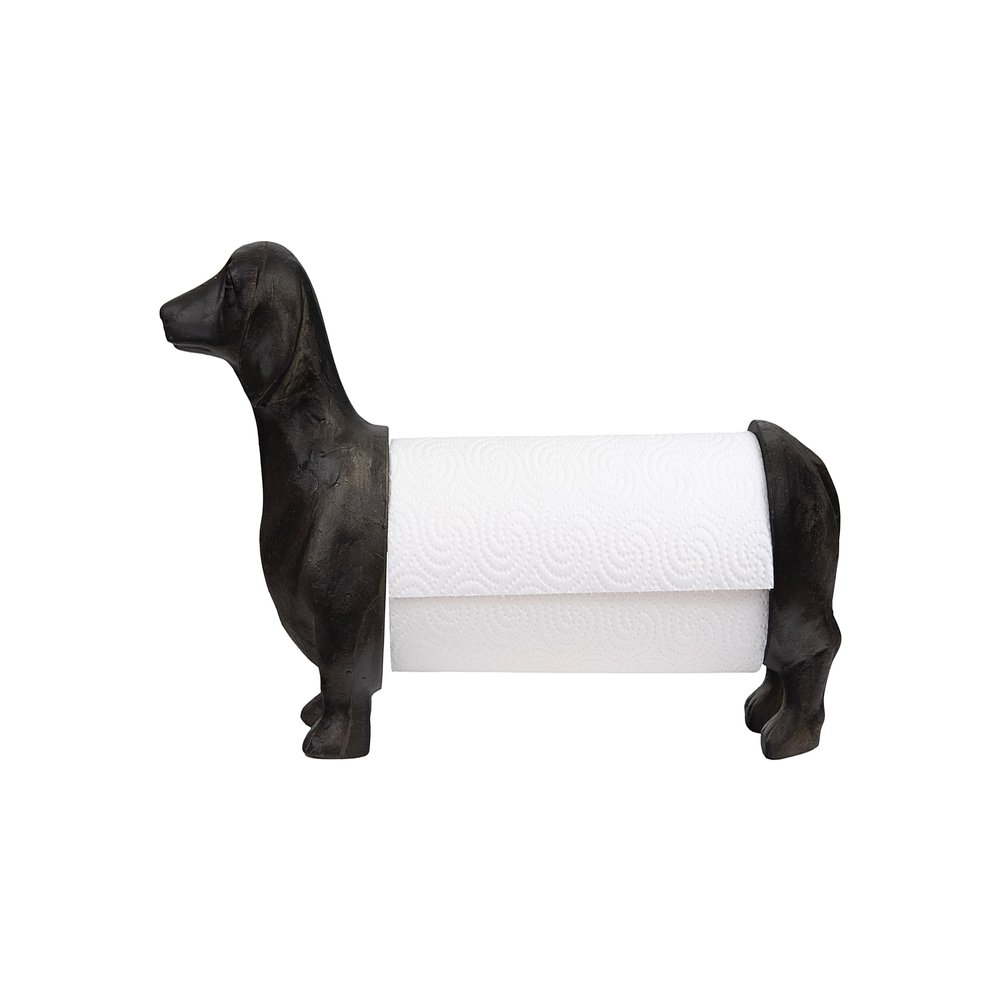 Creative Co-Op Antiqued Bronze Dachshund Dog Paper Towel Holder