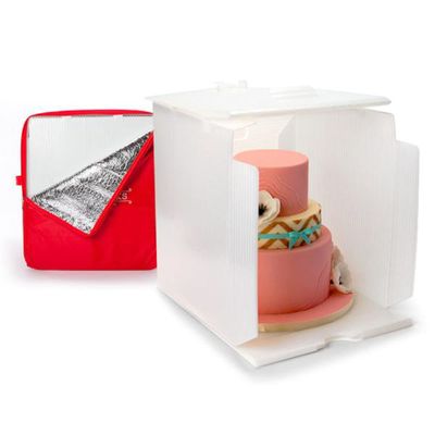Innovative Sugarworks Small Cake Porter with Insulated Cover and Cake Carrier, 14" x 14" x 16", White