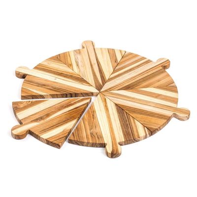 Teakhaus 6-Piece Antipasto Platter, Teak Wood, Brown, 51.5 x 51.5 x 1.4 cm
