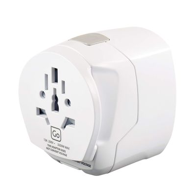 Worldwide Adapter + USB, Universal Earthed Travel Adapter with Twin USB Ports, for Small Electrical Devices, Travel Essentials