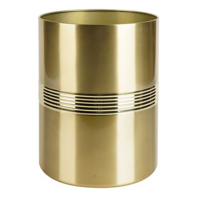 nu steel Nusteel Steel Jewel Decorative Stainless Steel Small Trash Can Wastebasket, Garbage Container Bin for Bathrooms, Powder Rooms, Kitchens, Home Offices, Rich Gold Finish