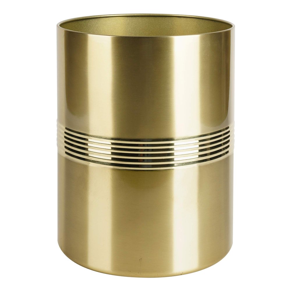 nu steel Nusteel Steel Jewel Decorative Stainless Steel Small Trash Can Wastebasket, Garbage Container Bin for Bathrooms, Powder Rooms, Kitchens, Home Offices, Rich Gold Finish