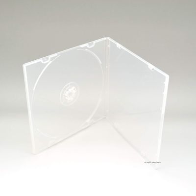 Maxtek 5.2mm Slim Single Clear PP Poly Plastic CD and DVD Disc Cases with Outer Sleeve, 50 Pack.