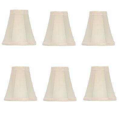 Upgradelights 5 Inch Set of 6 Chandelier Shades in Eggshell Pure Silk 2.5x5x4.25