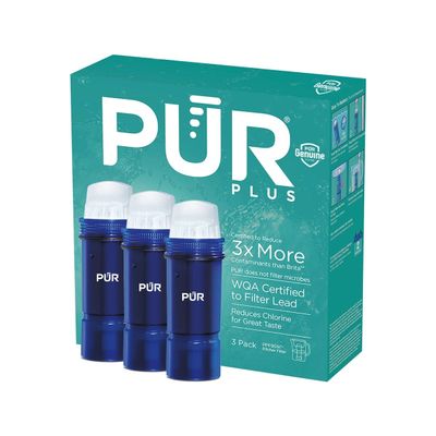 PUR PLUS Water Pitcher Replacement Filter with Lead Reduction (3 Pack), Blue Compatible with all PUR Pitcher and Dispenser Filtration Systems