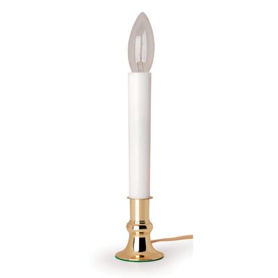 Darice 656729986370 6206 Brass Plated Candle Lamp with On/Off Sensor (2), White