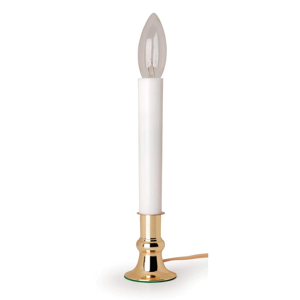 Darice 656729986370 6206 Brass Plated Candle Lamp with On/Off Sensor (2), White