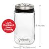 Adjustable Glass Spice Jars (Set of 6) with 6 Pouring Sizes- Stainless Steel Lid/Cap- Square Seasoning Bottle Containers for Minimalist Kitchen Pantry Storage Organization- Fill Shaker w Salt Pepper view 3