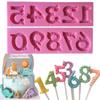 Anyana Alphabet Number 0-9 3d Silicone Mold with Lollipop Hole Fondant Cake Decorating tools cupcake topper Candy chocolate view 1