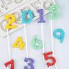 Anyana Alphabet Number 0-9 3d Silicone Mold with Lollipop Hole Fondant Cake Decorating tools cupcake topper Candy chocolate view 2