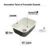 Houzer PCS-2500 LE Porcelain Enamel Steel Undermount 22-3/4" x 17-3/8" Single Bowl Kitchen Sink, Lemon view 3