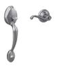 Schlage Standard Front Entry Handleset with Right Handed Flair Door Lever, Lower Half Grip, Satin Chrome, FE285 PLY 626 FLA RH view 1