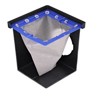 NDS 1200FFRTL Square Catch Basin Drain Filter, for Clog-Free Drainage and Infiltration Systems, Removable Filter, 12-Inch, for Small Lawns, Landscaping, and Patios, Plastic & Geotextile Fabric, White