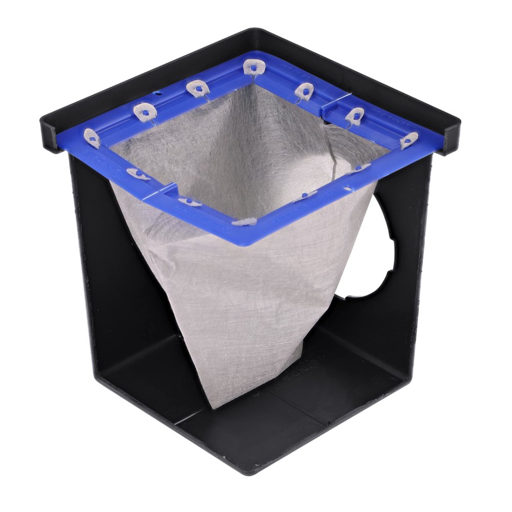 NDS 1200FFRTL Square Catch Basin Drain Filter, for Clog-Free Drainage and Infiltration Systems, Removable Filter, 12-Inch, for Small Lawns, Landscaping, and Patios, Plastic & Geotextile Fabric, White