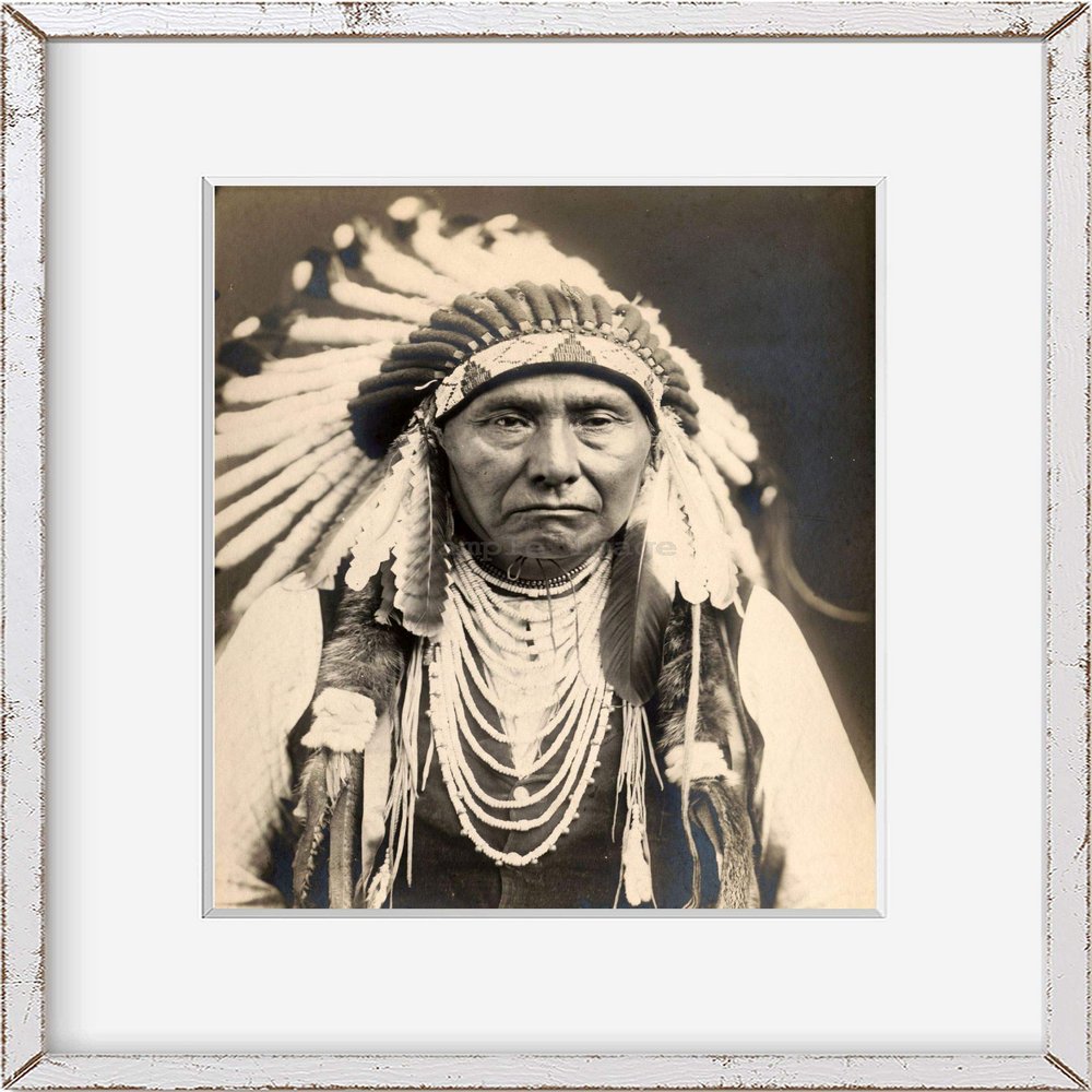 INFINITE PHOTOGRAPHS Photo: Joseph-Nez Perce Chief, Indian, November 28, c1903, Edward S Curtis, warbonnet