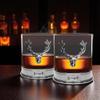 English Pewter Company 11oz Old Fashioned Whisky Rocks Glass Set With Pewter Stag Deer Head and Base [STAG105] view 3