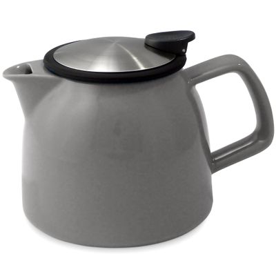 FORLIFE Bell Ceramic Teapot with Basket Infuser 26-Ounce/770ml, Gray