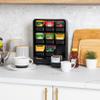 Mind Reader Tea Bag Organizer, Tea Station Organizer, Countertop Storage, Kitchen, Plastic, 10.25"L x 3.25"W x 13.75"H, Black view 2